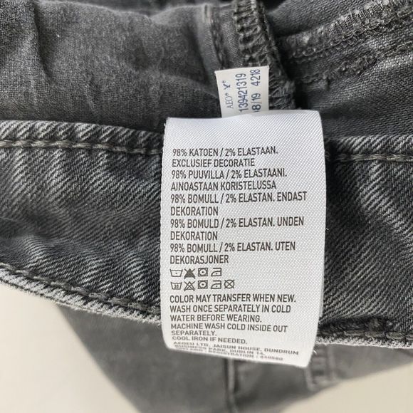 American Eagle Jeans Men 32x33 Gray Next Level Flex Stretch Whiskers Faded Denim - Picture 12 of 14